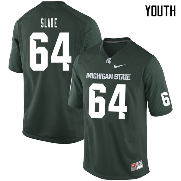 Youth #64 Jacob Slade Michigan State Spartans College Football Jerseys Sale-Green